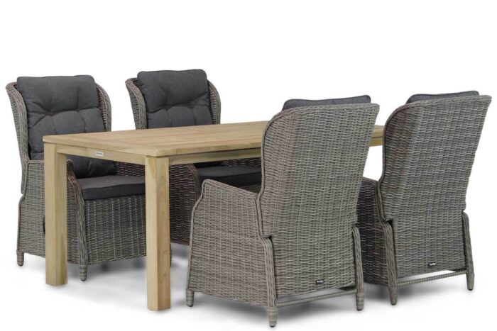 Garden Collections Edingburgh/Bristol 180 cm dining tuinset 5-delig – Grijs-antraciet