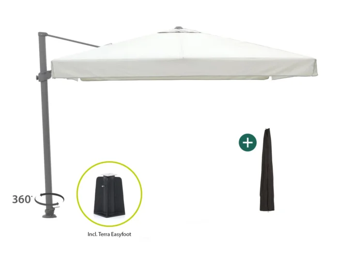 Shadowline Miami zweefparasol 300x300cm - Wit