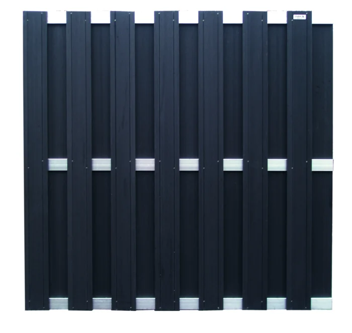 Tuinscherm schutting composiet antraciet alu 180x180cm