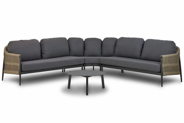 Coco Romeo/Rimini 75 cm hoek loungeset 4-delig – Taupe-naturel-bruin