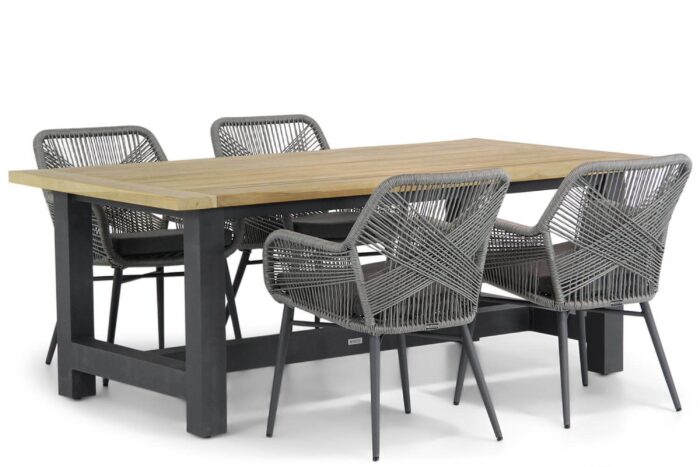 Lifestyle Garden Furniture Advance/San Francisco 200 cm dining tuinset 5-delig – Grijs-antraciet