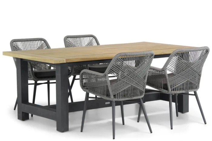 Lifestyle Garden Furniture Advance/San Francisco 200 cm dining tuinset 5-delig - Grijs-antraciet
