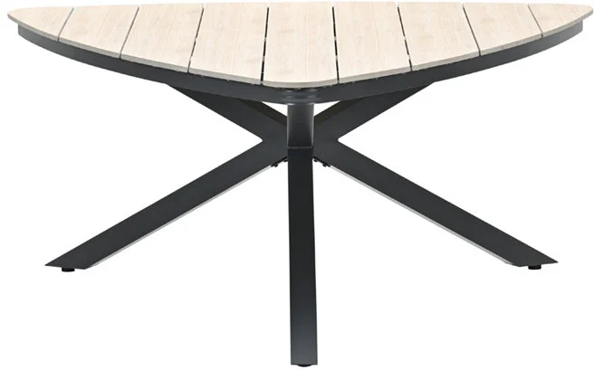 Garden impressions Edison triangle tafel 170 cm black/light teak Vironwood - bruin;zwart