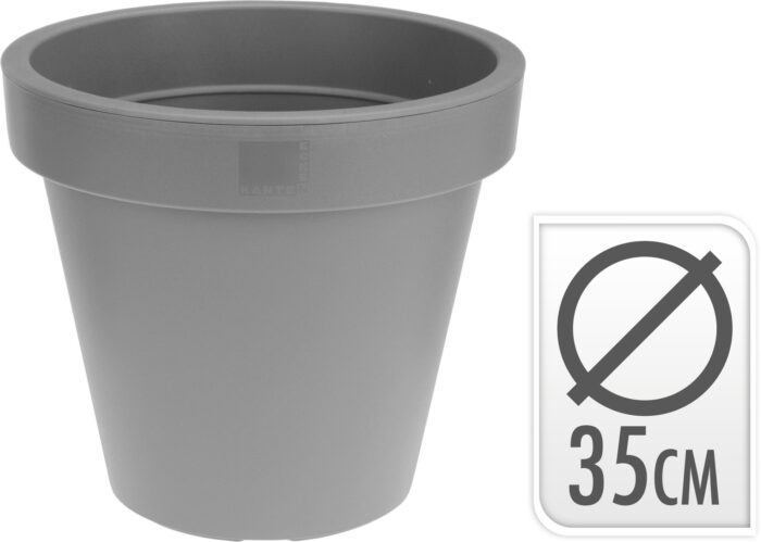 Nampook Bloempot EK Rond Diameter 35 cm Lichtgrijs VI – grijs