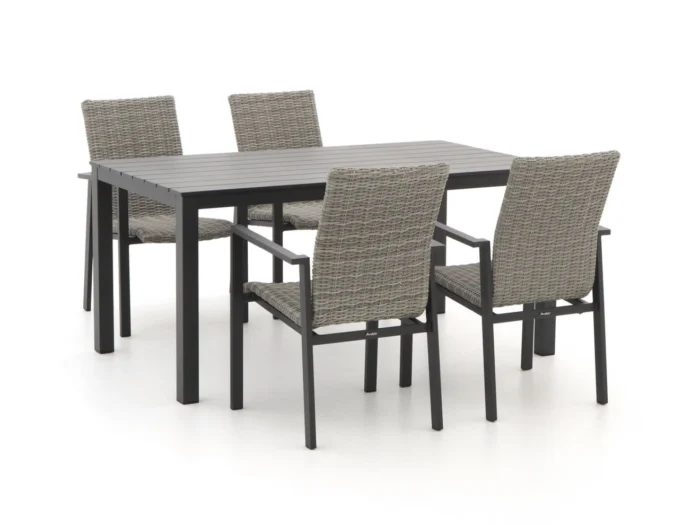 Manifesto Furniture Villongo/Menzano 160cm dining tuinset 5-delig stapelbaar - Grijs