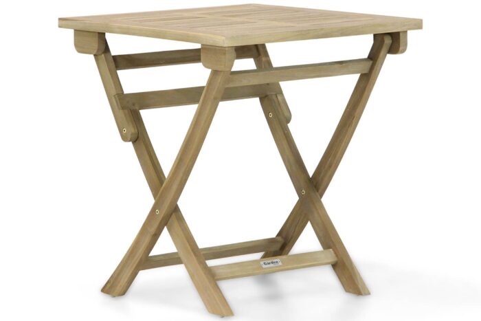 Garden Collections Derby inklapbare dining tuintafel 70 x 70 cm – Old teak greywash