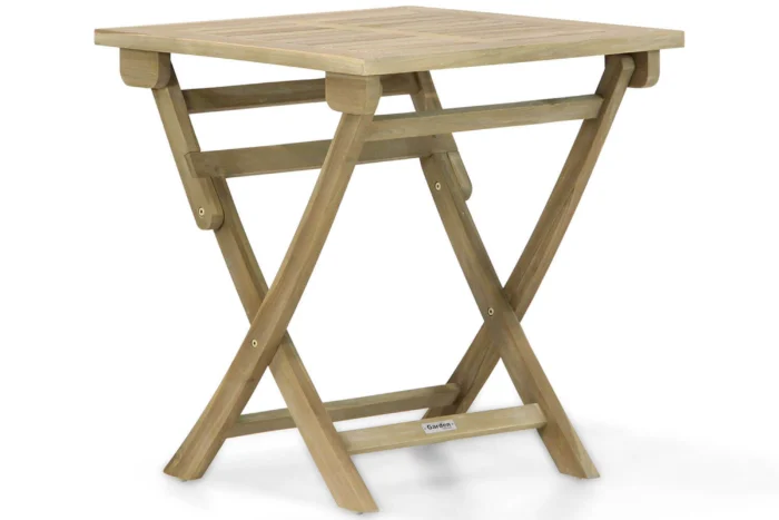 Garden Collections Derby inklapbare dining tuintafel 70 x 70 cm - Old teak greywash