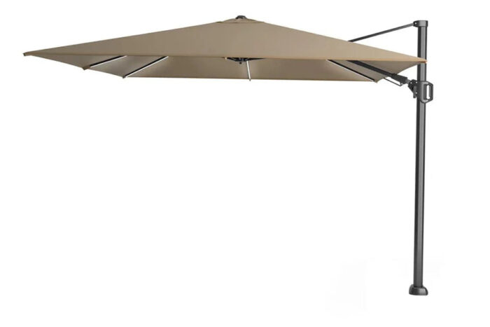 Platinum Sun & Shade | Zweefparasol Challenger T² Glow 300 x 300 cm | Taupe