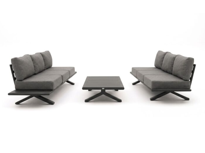 Bellagio tuinmeubelen La Tomba bank lounge set 3-delig 6-zits – Grijs