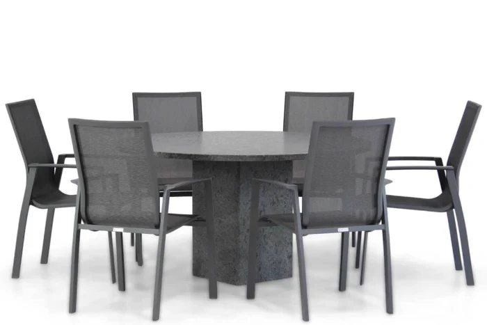 Lifestyle Garden Furniture Ultimate/Graniet 140 cm dining tuinset 7-delig - Grijs-antraciet