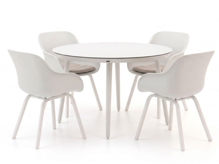 Hartman tuinmeubelen Le Soleil Element/Sophie Studio ø128cm dining tuinset 5-delig – Wit