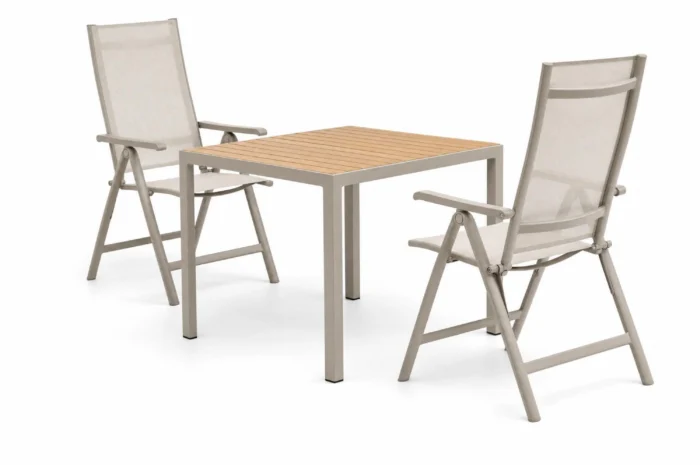 Hartman Alice Comfort/Creta 90x90 cm dining tuinset 3-delig - Zand/Beige