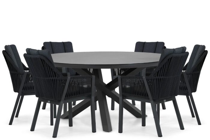 Lifestyle Garden Furniture Verona/Livorno 150 cm dining tuinset 7-delig – Grijs-antraciet