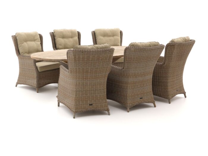 Intenso Furniture Intenso Milano/ROUGH-Y Ellips 240cm dining-lounge tuinset 7-delig Laagste prijsgarantie! – Taupe