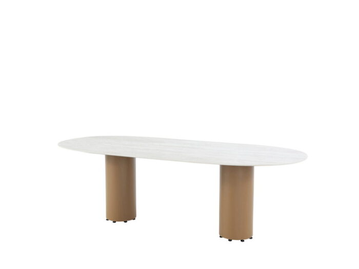 4so Colorado dining tafel amber ovaal keramiek travertin 240×105 cm