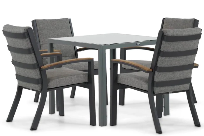 Osmen Midura/Venustas 85 cm dining tuinset 5-delig - Grijs-antraciet