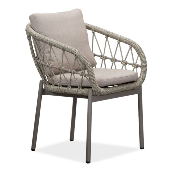LUX outdoor living Dakota dining tuinstoel | touw + aluminium | beige