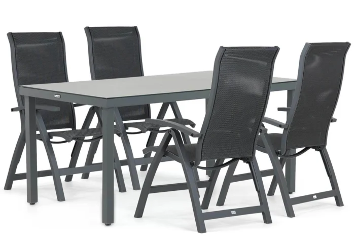 Presto Lucardo/Porto 160 cm dining tuinset 5-delig - Grijs-antraciet