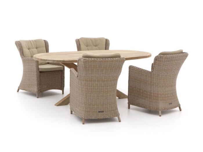 Intenso Furniture Milano/ROUGH-Y Ellips 200cm dining tuinset 5-delig – Taupe
