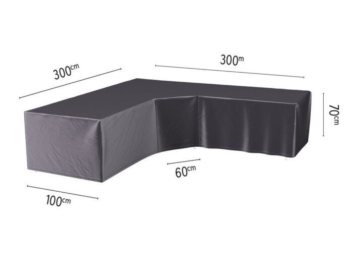 Aerocover Hoes loungeset hoek trapeze 300 x 300 x 100 x 70 cm – grijs