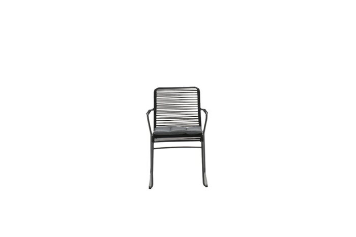 Garden impressions Hermes stapelbare fauteuil stoel c.bl/rope black dia. 5mm/mystic gr – zwart