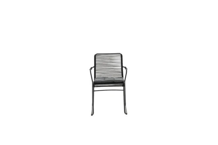 Garden impressions Hermes stapelbare fauteuil stoel c.bl/rope black dia. 5mm/mystic gr - zwart