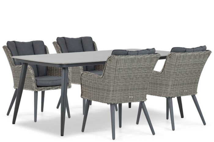 Garden Collections Boston/Vienna 180 cm dining tuinset 5-delig – Grijs-antraciet
