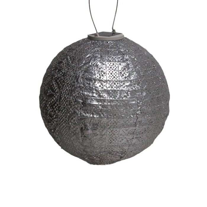 Lumiz Round dia. 30 cm Lace zilver lampion – wit
