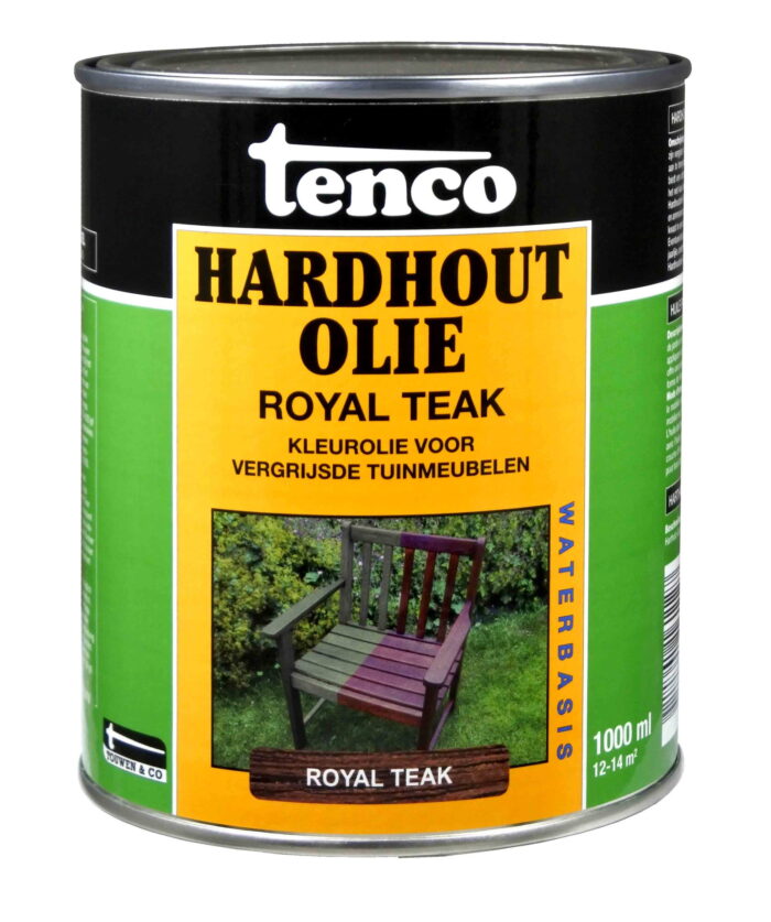 Tenco Hardhoutolie royal teak 1l verf/beits – bruin