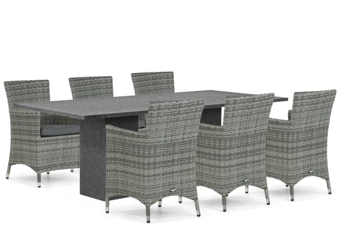Domani Furniture Miami/Graniet 240 cm dining tuinset 7-delig – Grijs-antraciet