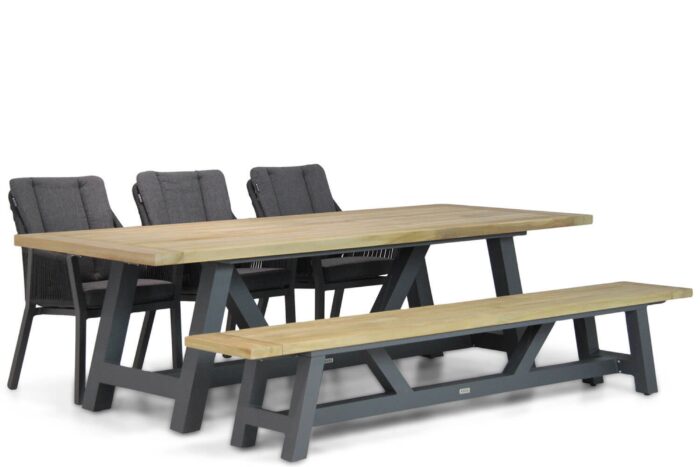 Lifestyle Garden Furniture Verona/Trente 260 cm dining tuinset 5-delig – Grijs-antraciet