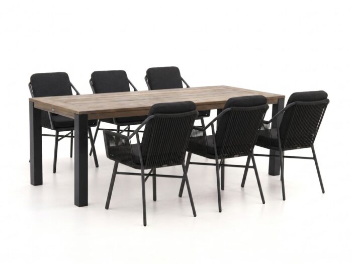 Tierra Outdoor Liv/ROUGH-S 220cm dining tuinset 7-delig stapelbaar Laagste prijsgarantie!