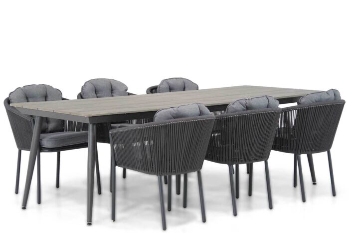 Santika Furniture Novita/Matale 240 cm dining tuinset 7-delig – Grijs-antraciet