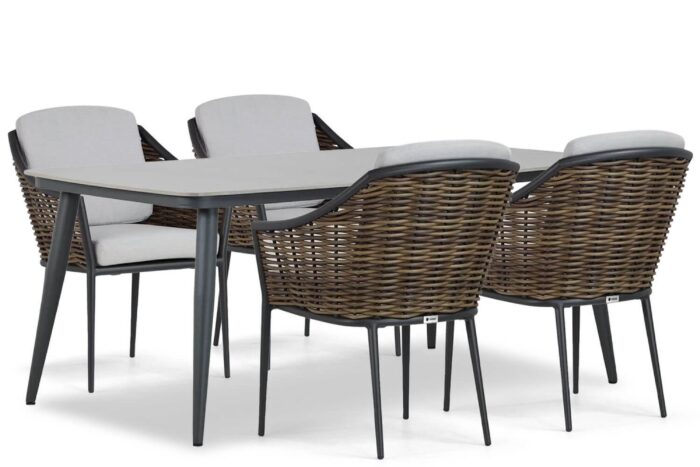 Coco Olivine/Vienna 180 cm dining tuinset 5-delig – Grijs-antraciet