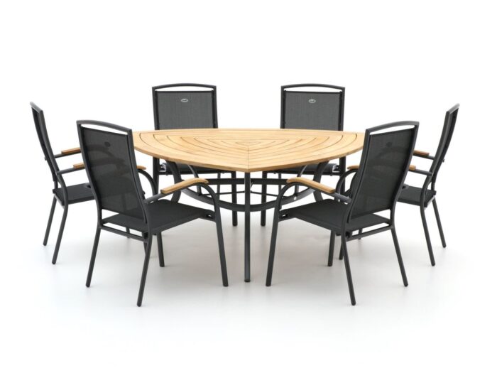 Hartman tuinmeubelen Hartman Raffaelo/Triangular 170cm dining tuinset 7-delig stapelbaar Laagste prijsgarantie! – Bruin