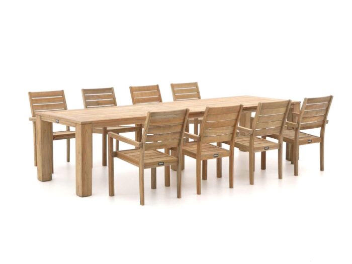 ROUGH Furniture ROUGH-S/ROUGH-X 320cm dining tuinset 9-delig stapelbaar Laagste prijsgarantie! – Bruin