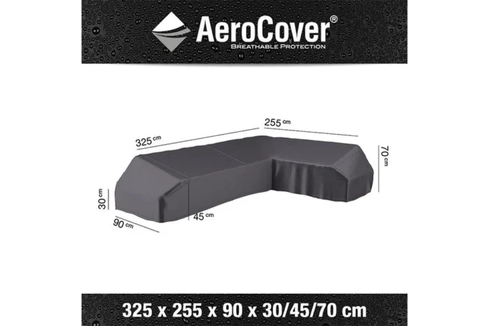 Platinum AeroCover | Loungesethoes 325 x 255 x 90 x 30-45-70(h) | L-Platform Rechts