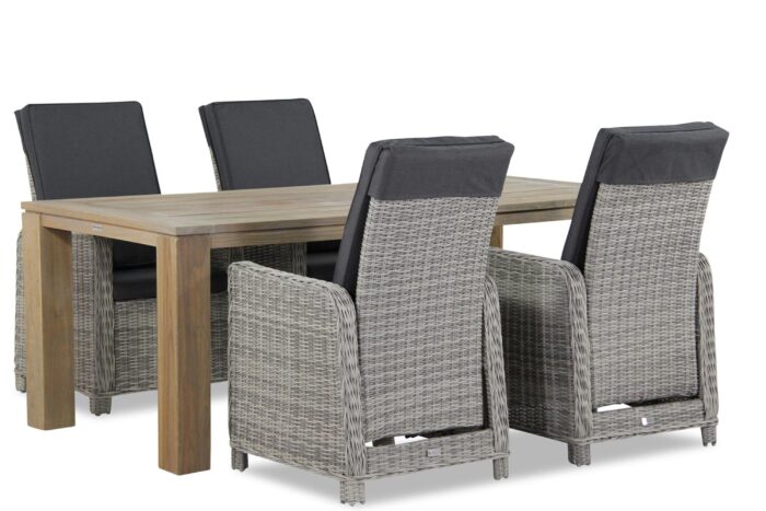 Garden Collections Bello/Brighton 200 cm dining tuinset 5-delig – Grijs-antraciet