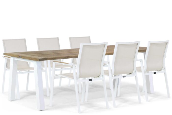Lifestyle Garden Furniture Fiora/Glasgow 240 cm dining tuinset 7-delig – Wit