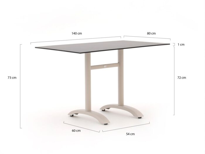Bellagio tuinmeubelen Bellagio Lisio tuintafel 140x80x73cm Laagste prijsgarantie! – Taupe