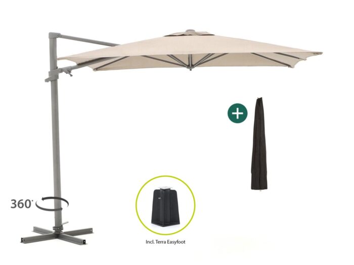Shadowline Francisco zweefparasol 300x300cm Laagste prijsgarantie! – Taupe