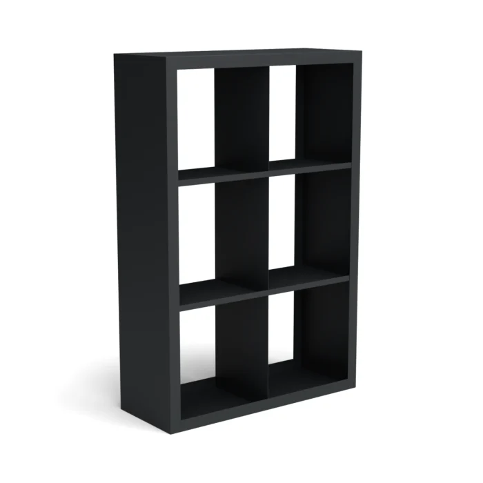 Geroba Beltza zwarte houtopslag onderverdeling 6 vakken 1000x385x1500 mm - zwart