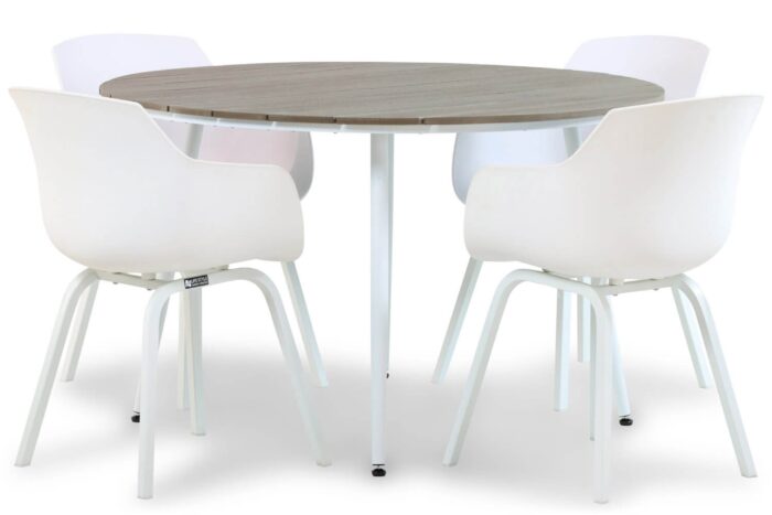 Lifestyle Garden Furniture Salina/Yala 125 cm dining tuinset 5-delig – Wit