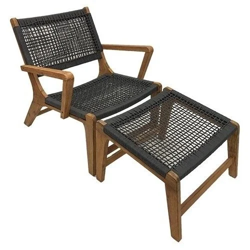 Own Stoel met voetenbank Verton Relax kleur: Zwart - grijs