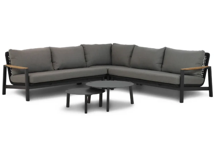 Coco Ralph/Rimini 60/75 cm hoek loungeset 5-delig - Grijs-antraciet