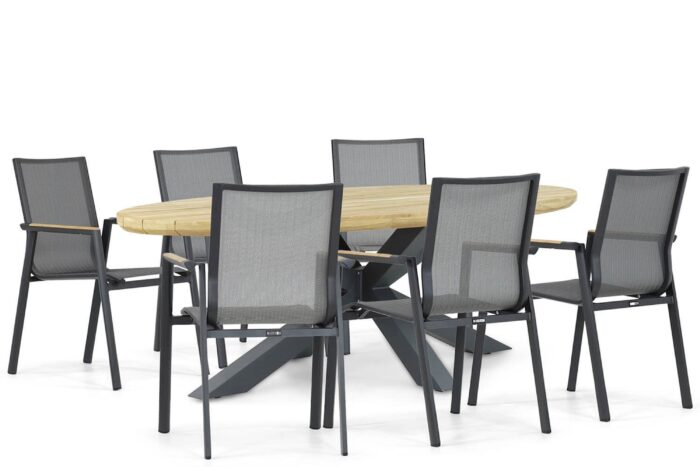 Lifestyle Garden Furniture Fiora/Diogo 240 cm dining tuinset 7-delig – Grijs-antraciet