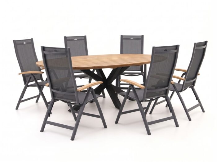 Hartman tuinmeubelen Troy/Stephanie 240cm dining tuinset 7-delig verstelbaar