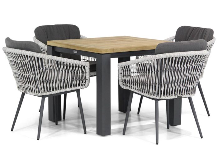 Lifestyle Garden Furniture Western/Veneto 90 cm dining tuinset 5-delig – Wit