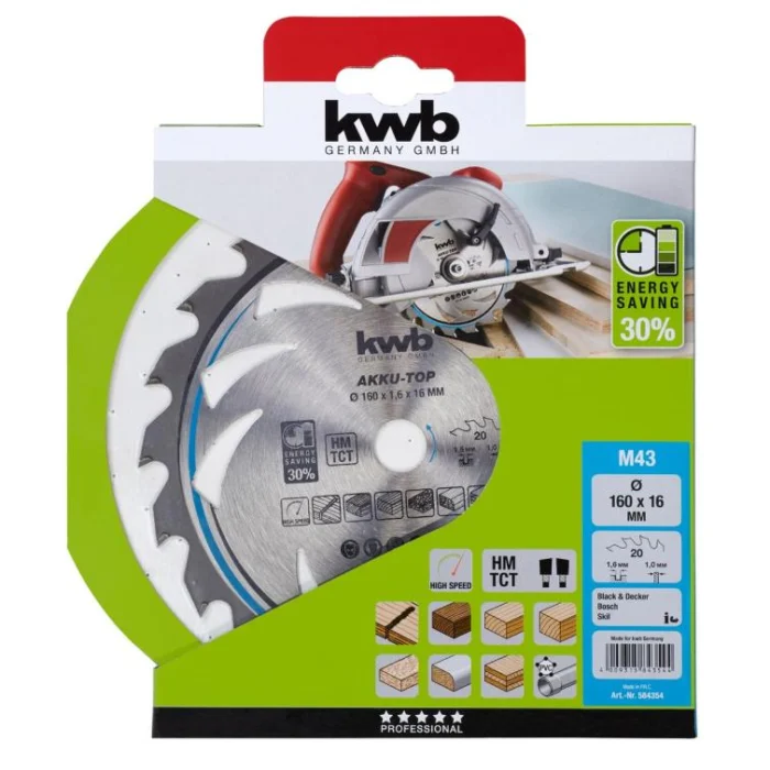 Kwb Cirkelzaagblad hm 160x16 43m