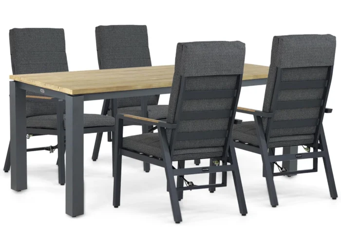 Lifestyle Garden Furniture Marseille/Riviera 180 cm dining tuinset 5-delig - Grijs-antraciet